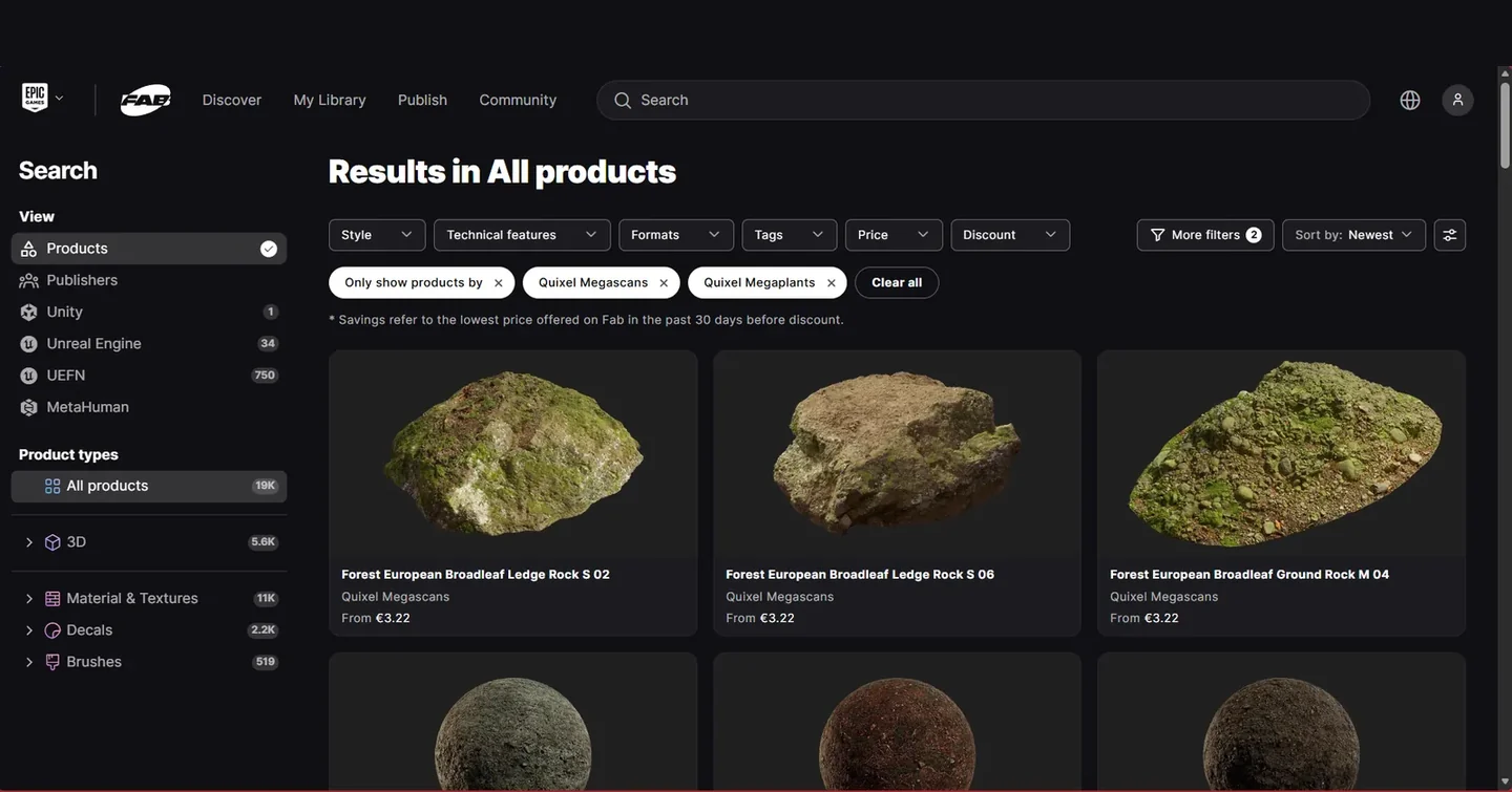 Megascans on Fab